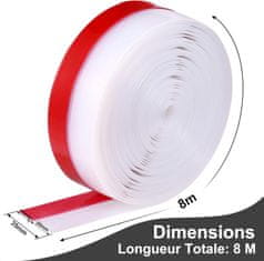 Nikcorp Samolepilno silikonsko tesnilo za vrata in okna 8m, prozorno | Gumijasti trak za toplotno in zvočno izolacijo 3,5 cm