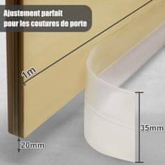 Nikcorp Samolepilno silikonsko tesnilo za vrata in okna 8m, prozorno | Gumijasti trak za toplotno in zvočno izolacijo 3,5 cm