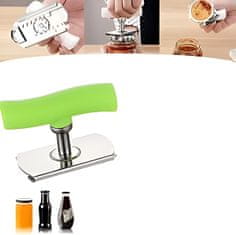 Nikcorp Nastavljiv odpirač za kozarce in steklenice iz nerjavečega jekla, ergonomski ročaj, za pokrovčke od 2,5 do 10,2 cm