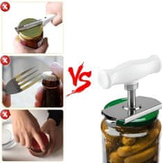 Nikcorp Nastavljiv odpirač za kozarce in steklenice iz nerjavečega jekla, ergonomski ročaj, za pokrovčke od 2,5 do 10,2 cm