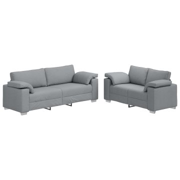 Vidaxl Kavčna garnitura 2 pcs Svetlo siva 219 x 77 x 82 cm blago