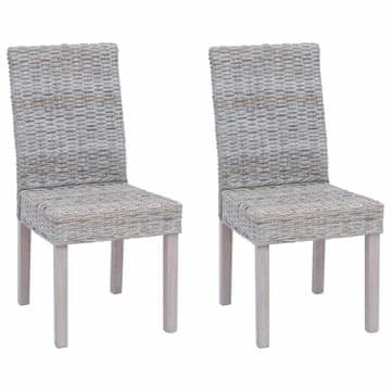 Vidaxl Jedilni stol 2 pcs Bela pranja 45 x 54 x 93 cm