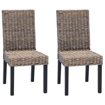 Vidaxl Jedilni stol 2 pcs Črna pranja 45 x 54 x 93 cm