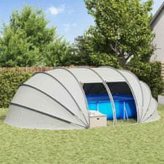 Vidaxl Bazenski šotor dome Siva 538 x 440 x 204 cm