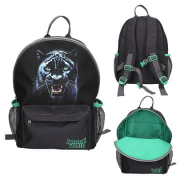 Dino World Školní batoh Adventure World Panther, Černý panter