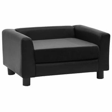 Vidaxl Pasji kavč 60x43x30 cm iz pliša in umetnega usnja