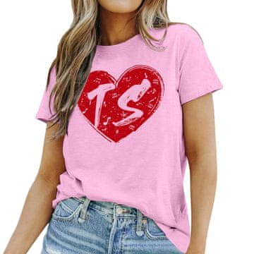 Nikcorp Ženska majica s potiskom za koncert, roza, motiv Taylor Swift, udobna in elastična, velikost M