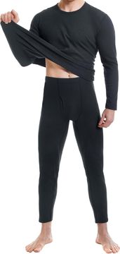 shumee Termo spodnje perilo SIMIYA s flis podlogo, ultralahko, črne barve, M