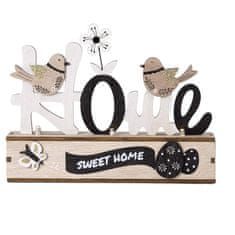 Nikcorp Lesena velikonočna dekoracija z LED lučkami 22x17 cm | Praznični okras za dom | Namizni okras z napisom Home