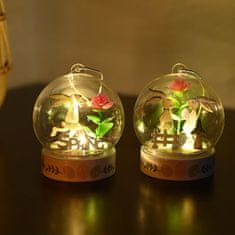 Nikcorp Velikonočna dekoracija lesena zajčka z LED osvetlitvijo, 2 kosa, namizni okras pod steklenim pokrovom, 8x9 cm