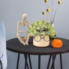 Nikcorp Dekorativna umetna rastlina v belem keramičnem lončku z očali, 20x20 cm, za dom in pisarno, brez vzdrževanja