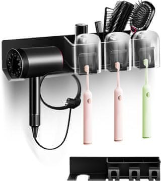 shumee Držalo za sušilnik za lase AceList, črno, 39 x 8 x 9 cm