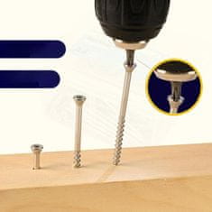 Nikcorp Komplet vijakov za les 250 kosov 4.2x55 mm, nerjaveče jeklo, Torx T20, za zunanjo uporabo, terase in vrtne konstrukcije