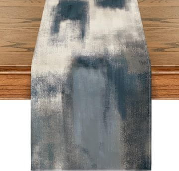 Nikcorp Moderen namizni tekač v podeželskem slogu 40x140 cm | Dekorativni prt iz poliestra za kuhinjo in jedilnico, moder