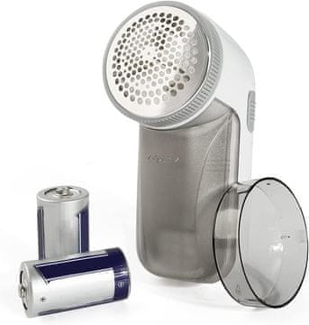 Nikcorp Električni brivnik za oblačila in puloverje | Prenosni odstranjevalec muck in kosmov na baterije | Bel, 13x6 cm