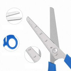 Nikcorp Otroške škarje z ravnilom 2v1, 6 kosov, varne, s tupo konico, za ustvarjanje in šolo, 13 cm, barvne