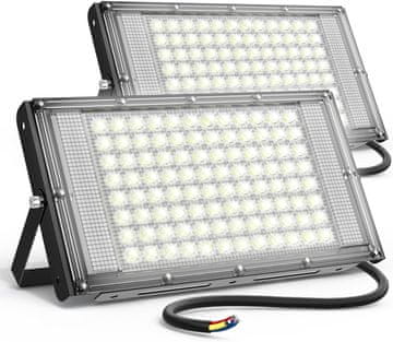 Nikcorp Zunanji LED reflektor 40W, 2 kosa, 4100lm, hladno bela svetloba 6000K, vodoodporen IP66, stenski, za dvorišče in garažo
