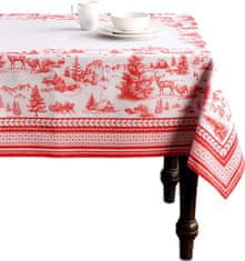 Nikcorp Bombažni prt Winter Joui 160x220 cm, pravokoten namizni prt za jedilnico in kuhinjo, pralen, Öko-Tex Standard 100