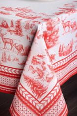 Nikcorp Bombažni prt Winter Joui 160x220 cm, pravokoten namizni prt za jedilnico in kuhinjo, pralen, Öko-Tex Standard 100