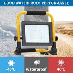Nikcorp Prenosni LED reflektor 30W z vrtljivo glavo | 2740lm 6500K hladno bela svetloba | Delovna luč za delavnico in zunaj