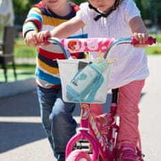 Nikcorp Otroška kolesarska košara, žičnata, vodoodporna, z ročajem, enostavna montaža, bela, 25x16x18 cm, za kolo ali tricikel