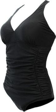 Nikcorp Ženske enodelne kopalke z visokim pasom črne barve | Oblazinjene nastavljive naramnice V-izrez velikost L