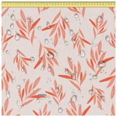 Nikcorp Vodoodporno platno za šivanje 160x200 cm, rdeči listi | Tkanina Oxford 600D za blazine, prevleke in vrtno pohištvo