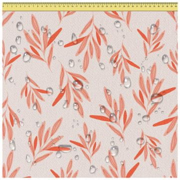 Nikcorp Vodoodporno platno za šivanje 160x200 cm, rdeči listi | Tkanina Oxford 600D za blazine, prevleke in vrtno pohištvo