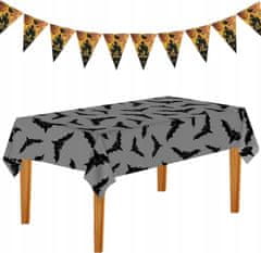 Nikcorp Namizni prt za noč čarovnic z motivom netopirjev 220x130 cm, vodoodporen in pralen, za zabave in dekoracijo