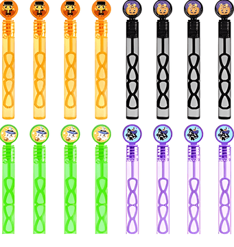 Nikcorp Komplet milnih mehurčkov za otroke z motivom noč čarovnic | 16 kosov po 4 ml | Palčke za pihanje mehurčkov za zabavo