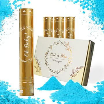 shumee Komplet 4 modrih konfetov in dima za razkrivanje spola