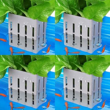 shumee Borlech komplet 4 držal za akvarijske rastline, siv