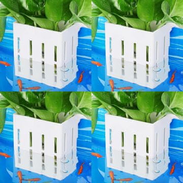 shumee Borlech komplet 4 držalov za akvarijske rastline, bele barve