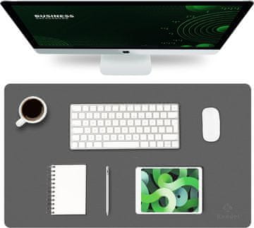 shumee KNODEL Vodoodporna usnjena podloga za pisalno mizo, temno siva, 40 x 80 cm