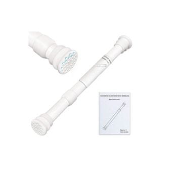 Nikcorp Nastavljiva teleskopska palica za zavese brez vrtanja, raztegljiva 46-68 cm, bela, za okna in omare, nosilnost do 6,8 kg