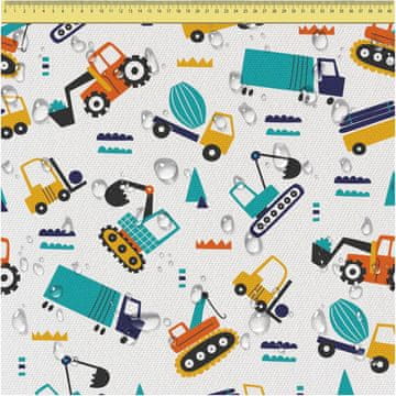 Nikcorp Vodoodporno oblazinjeno platno 160x200 cm z motivom tovornjakov, Oxford tkanina 600D za šivanje prevlek in blazin