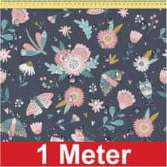 Nikcorp Vodoodporno platno za šivanje na meter 160x100 cm, Oxford tkanina z motivom hroščev, odporna na UV žarke in trganje