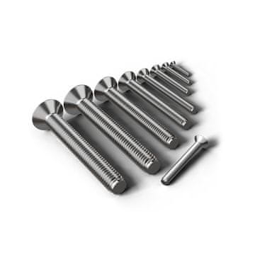 Nikcorp Komplet 50 kosov vijakov M10x180 mm DIN 7991 z ugrezno glavo, nerjaveče jeklo A2 V2A, imbus, za les in kovino