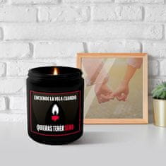 Nikcorp Dišeča sveča z vonjem vanilije v kovinski posodici | Romantično darilo za pare z zabavnim napisom | Črno, 9x7 cm