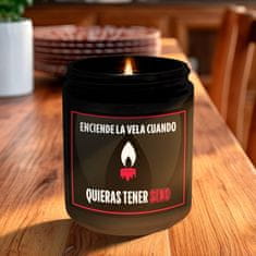 Nikcorp Dišeča sveča z vonjem vanilije v kovinski posodici | Romantično darilo za pare z zabavnim napisom | Črno, 9x7 cm