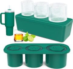 Nikcorp Silikonski kalup za ledene kocke za Stanley skodelico | 3 velikosti | Posoda za led s pokrovom za pijače in koktajle