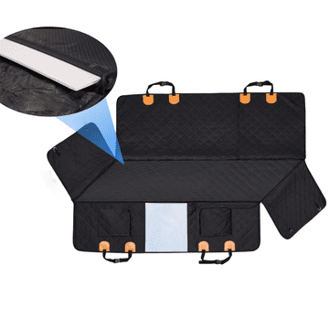 Nikcorp Zaščitna prevleka za avto sedež za psa, velika, vodoodporna podloga z mrežico in trdim dnom, črna