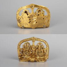 Nikcorp Kip indijskega boga Ganesha Lakshmi v zlati barvi, aluminijasta dekoracija za dom, pisarno ali darilo, 14,6 x 11,4 cm