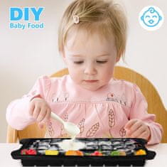 Nikcorp Silikonski model za led s pokrovom 3 kosi, 108 kock | Kalup za ledene kocke za koktajle in pijače, črn komplet