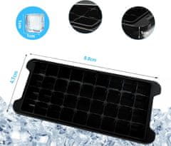 Nikcorp Silikonski model za led s pokrovom 3 kosi, 108 kock | Kalup za ledene kocke za koktajle in pijače, črn komplet