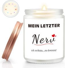 Nikcorp Dišeča sveča sivka iz naravnega sojinega voska 200g | Dolgo gorenje do 50 ur | Sproščujoča aromaterapija in dekoracija