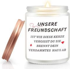 Nikcorp Dišeča sveča sivka iz naravnega sojinega voska 200g | Dolgo gorenje 50 ur | Sproščujoča aromaterapija in dekoracija