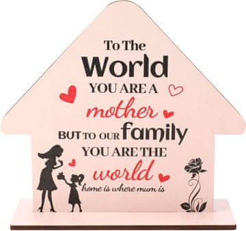 shumee Lesen napis za mamo, oblika hiše, napis v angleščini, 21x19 cm