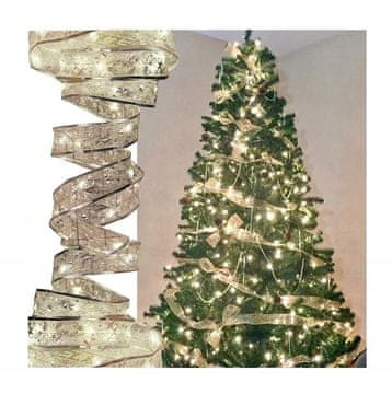 Nikcorp LED božična lučna veriga 4m, 40 lučk, toplo bela svetloba, srebrna žica, na baterije, za notranjo in zunanjo uporabo