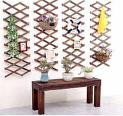 Nikcorp Lesena raztegljiva vrtna mreža 180x33 cm | Opora za plezalke in rože | Pergola za vrtno ograjo ali stensko dekoracijo